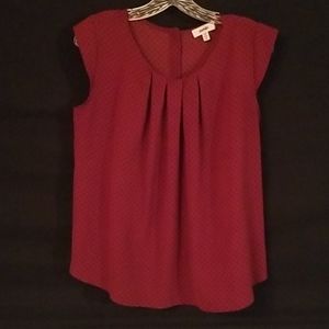 Wine pokadot blouse